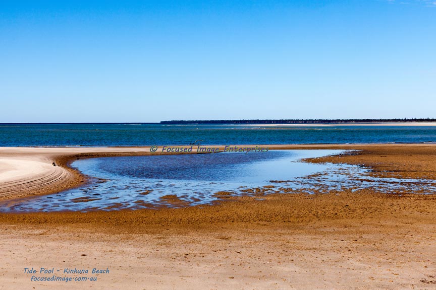 Pool formed by low tide on Kinkuna Beach Southeast Queensland.